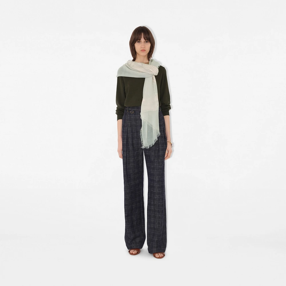 Wide EKD Wool Scarf in Mitten | Burberry® Official