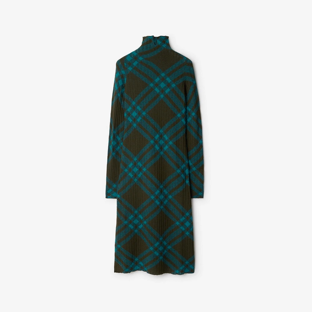 Check Wool Blend Dress in Snug - Women, Nylon | Burberry® Official