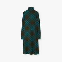 Check Wool Blend Dress in Snug - Women, Nylon | Burberry® Official