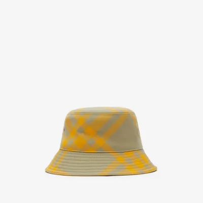 Check Wool Blend Bucket Hat in Hunter - Men | Burberry® Official