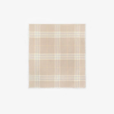 Wide Check Wool Scarf in Smoke | Burberry® Official