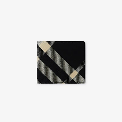 Check Bifold Wallet in Black/calico - Men, Canvas | Burberry® Official