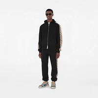 Check Trim Cotton Jogging Pants in Black - Men | Burberry® Official
