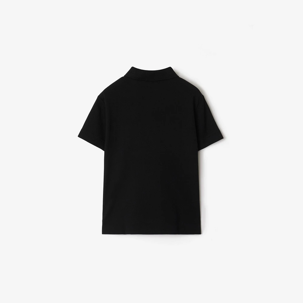Cotton Polo Shirt in Black | Burberry® Official