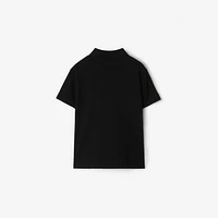 Cotton Polo Shirt in Black | Burberry® Official