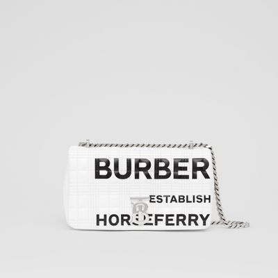 Horseferry Print Quilted Small Lola Bag in White | Burberry® Official