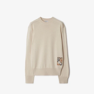 Check Label Wool Sweater in Nutmeg - Women | Burberry® Official