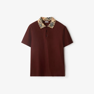 Check Collar Cotton Polo Shirt in Box - Men | Burberry® Official
