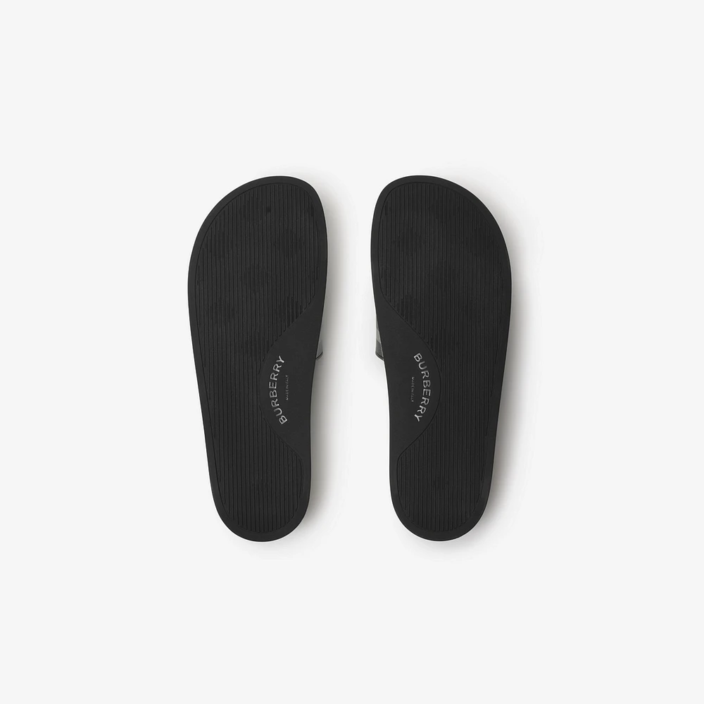 Check Slides in Black/calico - Men, Technical | Burberry® Official