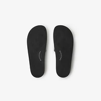 Check Slides in Black/calico - Men, Technical | Burberry® Official