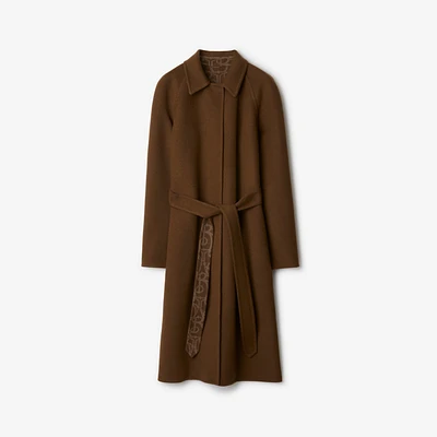 Wool Cashmere Wrap Coat in Tor/canvas - Women, Silk | Burberry® Official