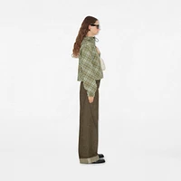 Cropped Reversible Check Hooded Jacket in Skylark - Women, Nylon | Burberry® Official