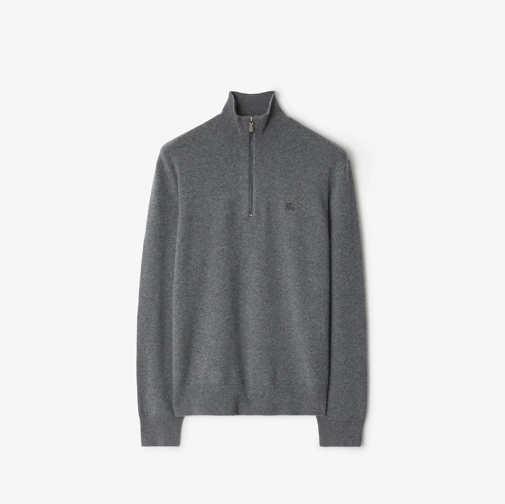 Cashmere Blend Half-zip Sweater in Grey - Men | Burberry® Official
