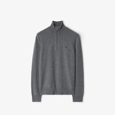 Cashmere Blend Half-zip Sweater in Grey - Men | Burberry® Official