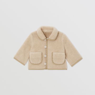 Thomas Bear Motif Fleece Jacket Pale Cream - Children | Burberry® Official