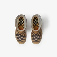Check Rubber Marsh High Boots in Sand - Children | Burberry® Official