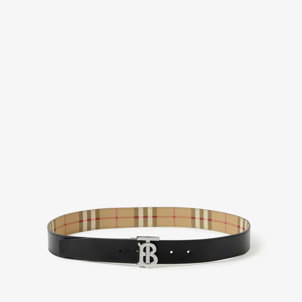 BURBERRY Burberry Tb Reversible Check Belt - Brown for Men