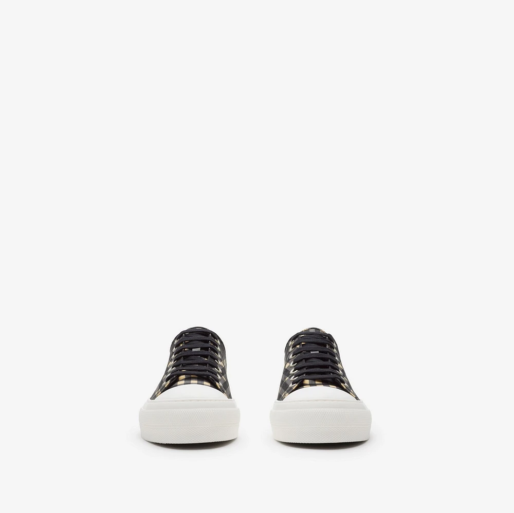 Check Sneakers in Black/calico - Men, Nylon | Burberry® Official