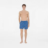 Check Swim Shorts in Hyacinth blue - Men | Burberry® Official
