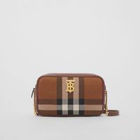 Knitted Check Small Lola Camera Bag in Birch Brown - Women | Burberry® Official