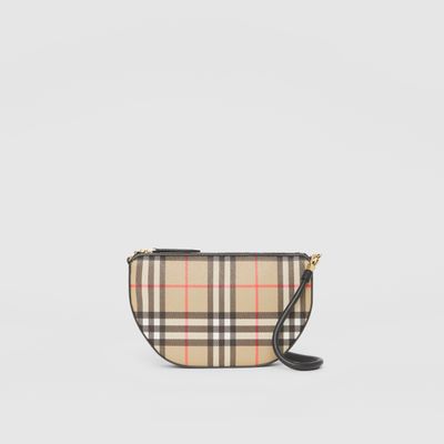 Vintage Check Olympia Pouch in Archive Beige - Women | Burberry® Official