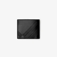 Embossed Check Bifold Coin Wallet in Black - Men | Burberry® Official