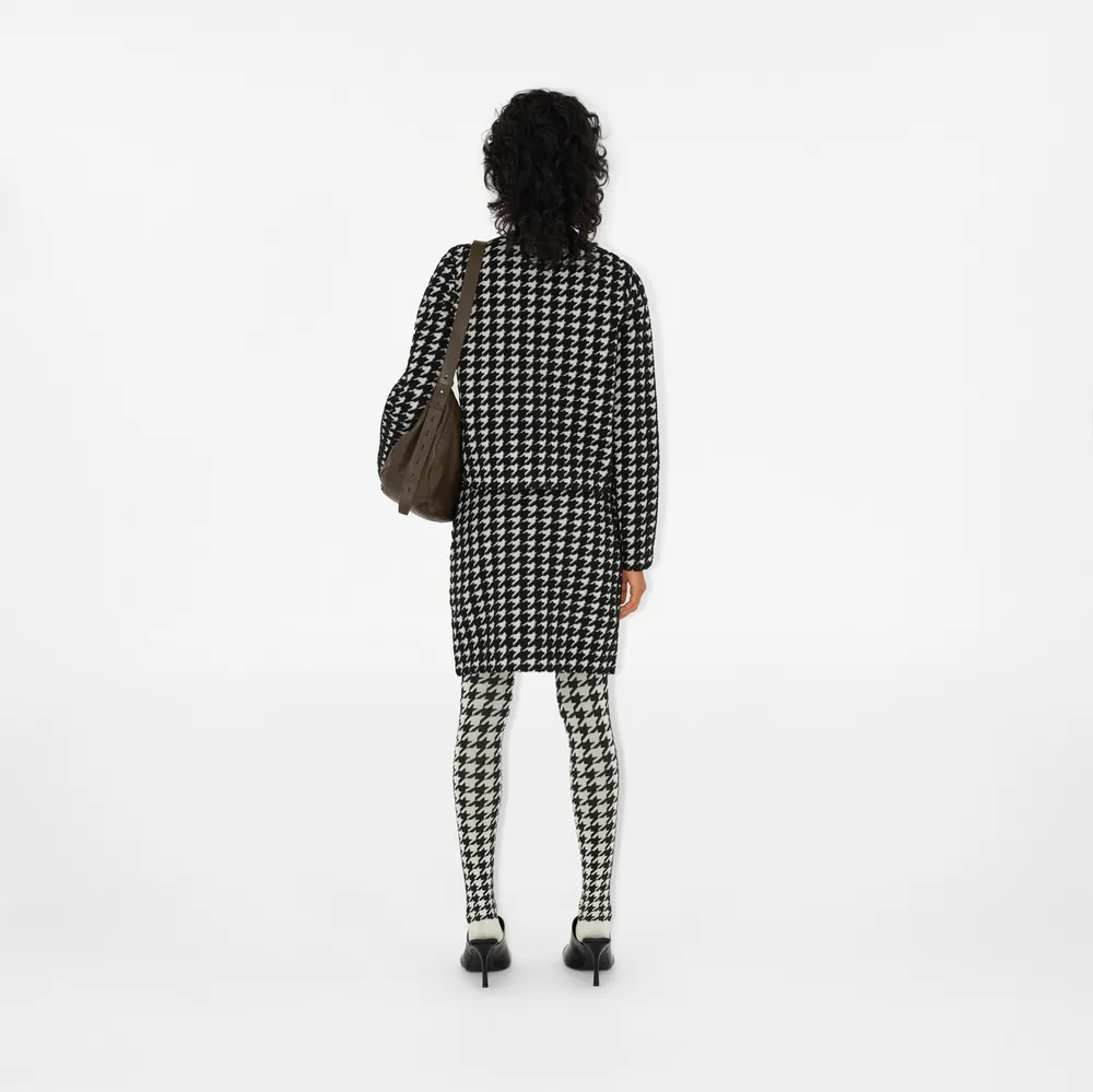 Houndstooth Nylon Blend Mini Skirt in Black - Women, Technical | Burberry® Official