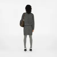 Houndstooth Nylon Blend Mini Skirt in Black - Women, Technical | Burberry® Official