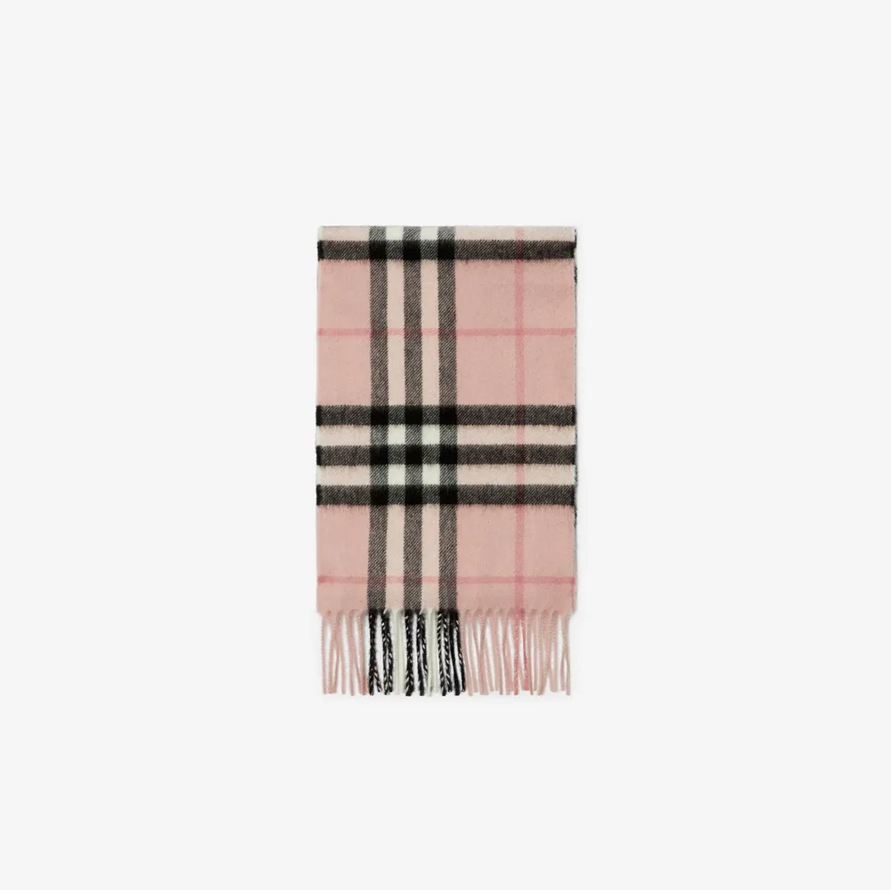 Check Cashmere Scarf in Ash rose - Children | Burberry® Official