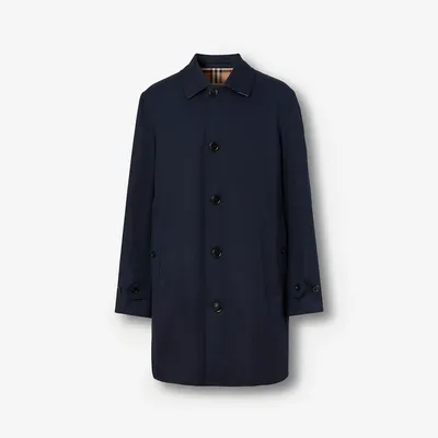 Short Paddington Heritage Car Coat in Coal blue - Men, Cotton Gabardine | Burberry® Official