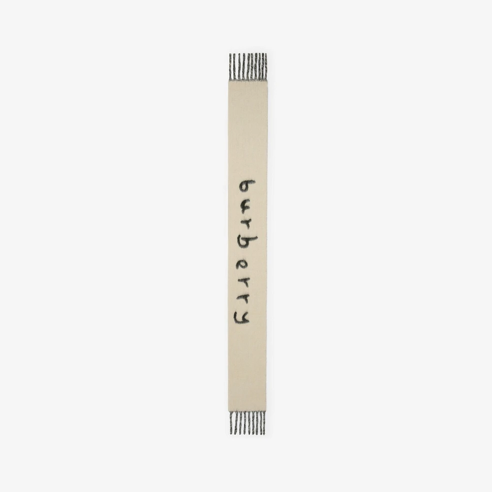 Reversible Logo Alpaca Wool Blend Scarf in Candle | Burberry® Official
