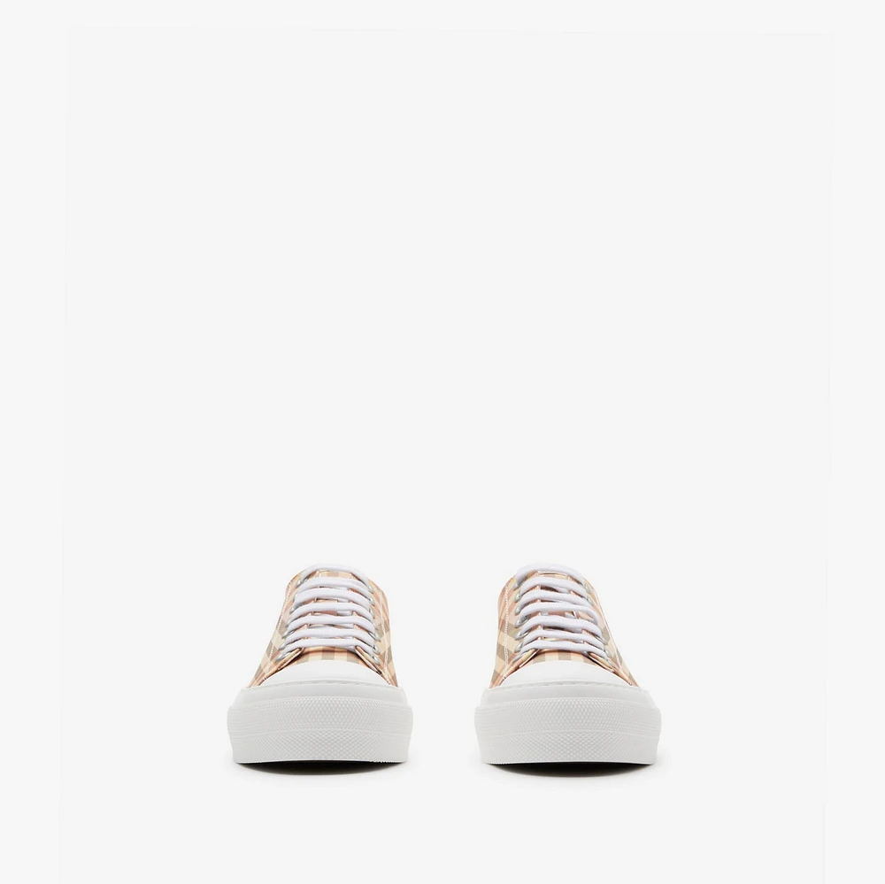 Check Sneakers in Teacup - Women, Nylon | Burberry® Official