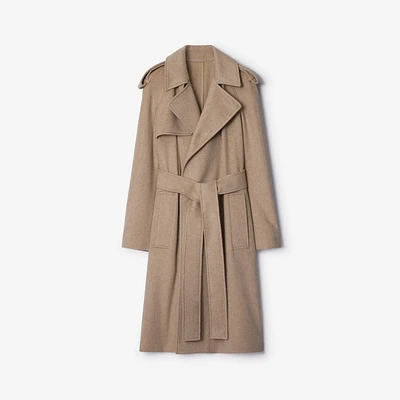 Cashmere Wrap Coat in Flax - Women | Burberry® Official