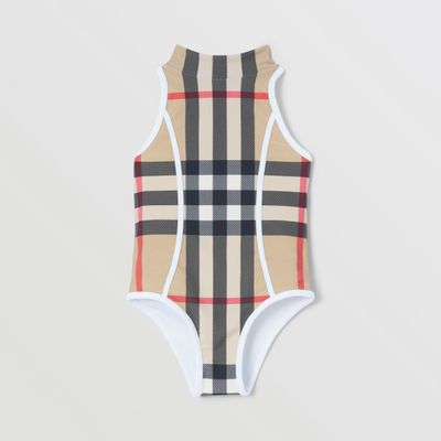 Exaggerated Check Swimsuit Archive Beige | Burberry® Official