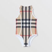 Exaggerated Check Swimsuit Archive Beige | Burberry® Official