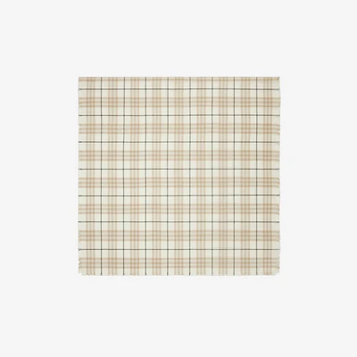 Check Cashmere Silk Scarf in Cotton | Burberry® Official