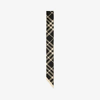 Skinny Check Silk Scarf in Black/calico | Burberry® Official