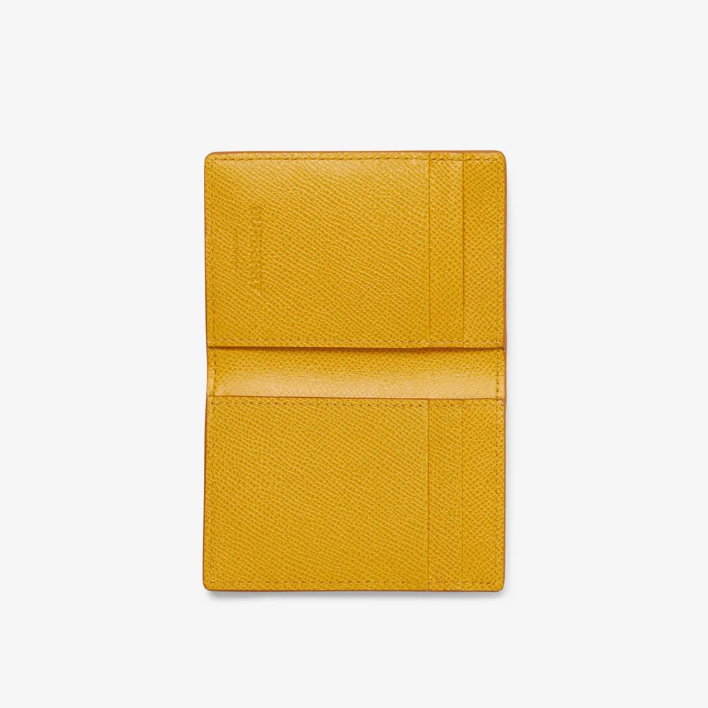 Grainy Leather TB Card Case in Black - Men