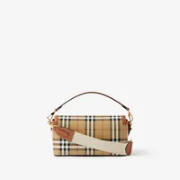 Top Handle Note Bag in Briar brown - Women, Vintage Check | Burberry® Official