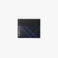 Tall Check Card Case in Midnight - Men, Cotton, Linen | Burberry® Official