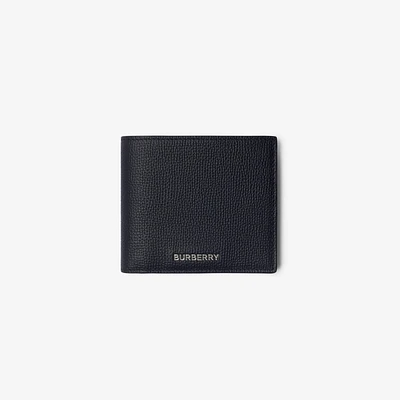 Leather Bifold Coin Wallet in Dark navy - Men | Burberry® Official