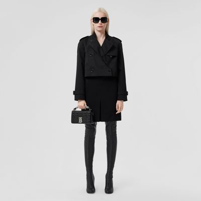 Cotton Gabardine Cropped Trench Coat Black - Women | Burberry® Official