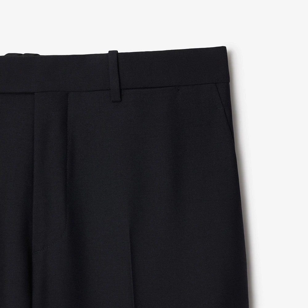 Wool Tailored Trousers in Navy - Men | Burberry® Official