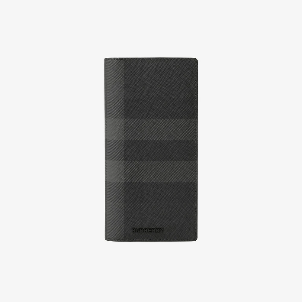 Check Continental Wallet in Charcoal - Men | Burberry® Official