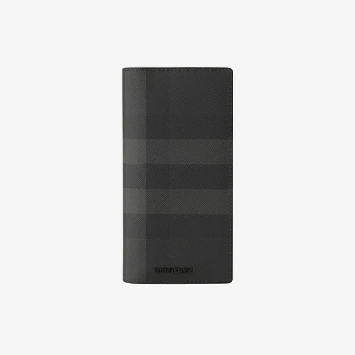 Check Continental Wallet in Charcoal - Men | Burberry® Official