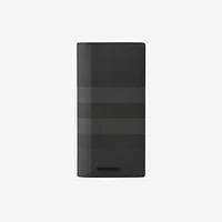 Check Continental Wallet in Charcoal - Men | Burberry® Official