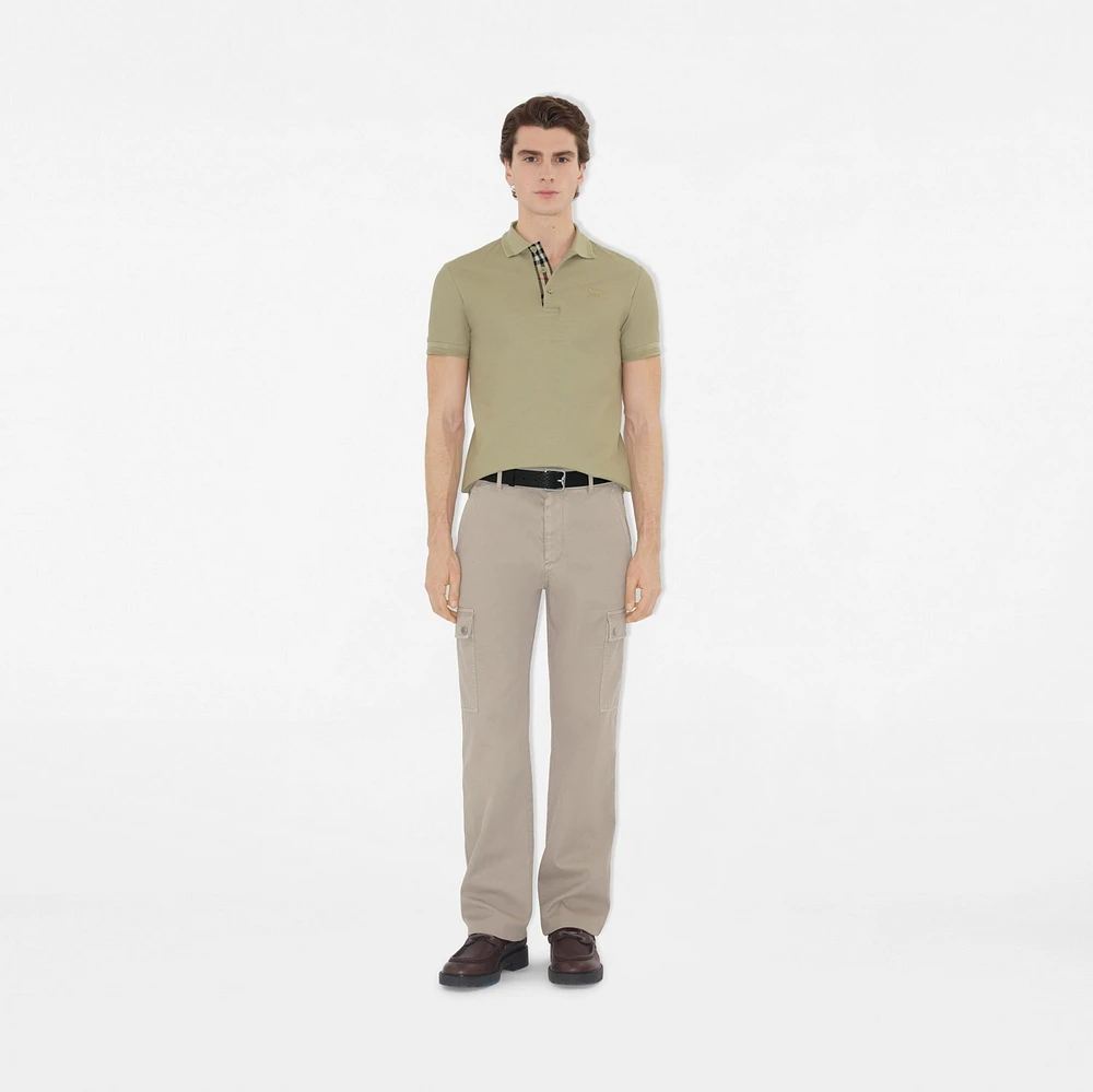 Cotton Polo Shirt in Skylark - Men | Burberry® Official