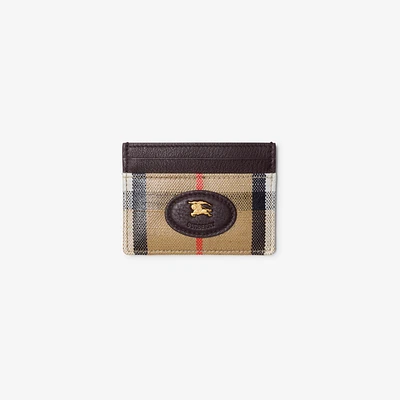Highlands Card Case in Sand - Women, Cotton, Linen | Burberry® Official