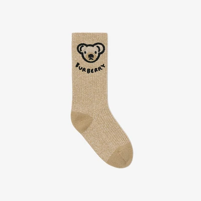 Thomas Bear Wool Blend Socks in Pale stone - Children | Burberry® Official