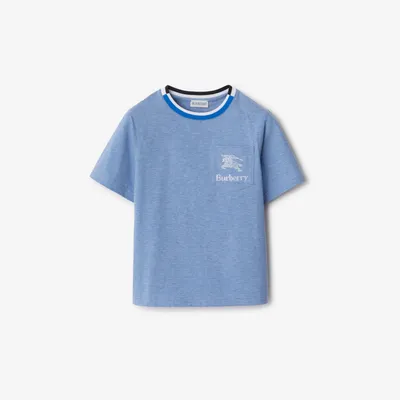 Cotton T-shirt in Light blue melange | Burberry® Official